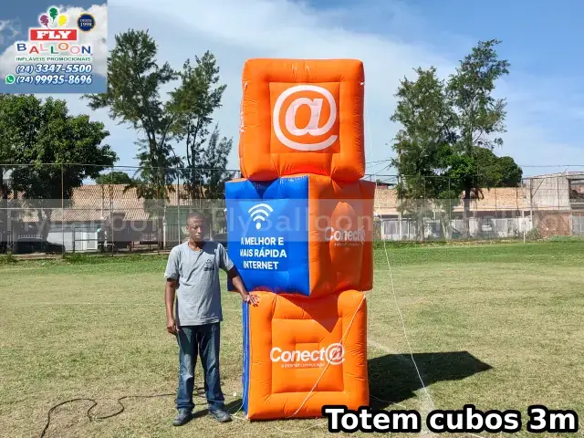 Totem inflável cubos Conecta Internet