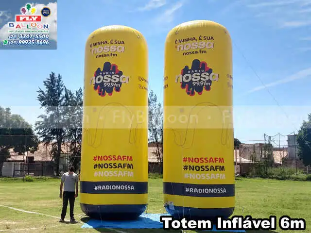 totens infláveis promocionais personalizados rádio nossa fm